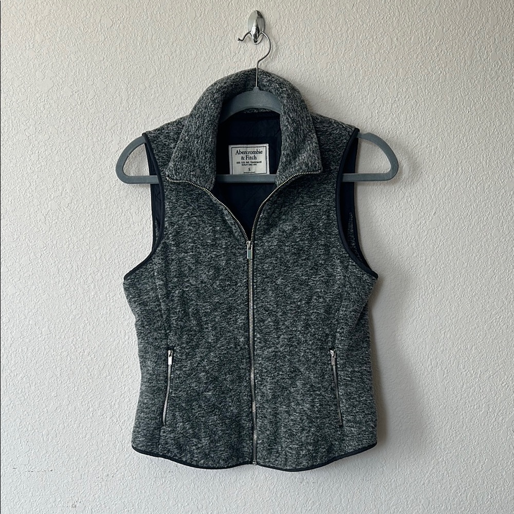 Abercrombie & Fitch Charcoal Zip-Up Vest